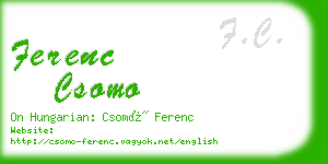 ferenc csomo business card